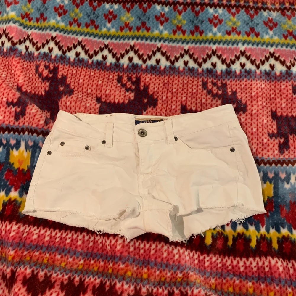 White jean shorts